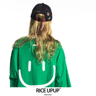 RICEUPUP“游乐园”黑红刺绣拼接棒球帽