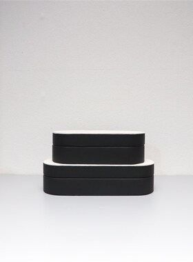 现代简约创意马毛皮革收纳盒摆z件卧室客厅样板房电视柜家居装饰