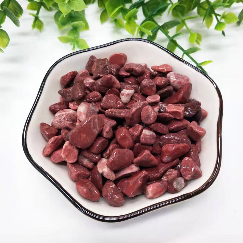 红色石子胭脂红鸡k血红红色水洗石地坪胶粘石水磨石园林造景砾石