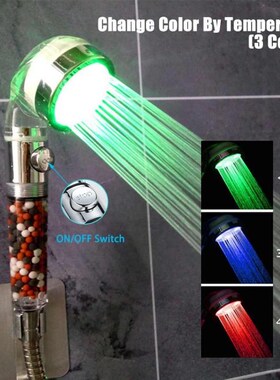 3 Color Cfhanging LED Shower Head High Pressure Water Saving