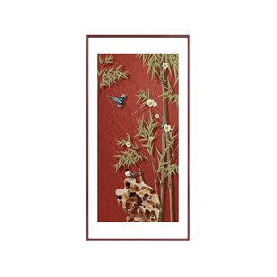 喜上眉梢新中式 饰画过道尽头挂画竹报平 i入户玄关画寓意好走廊装