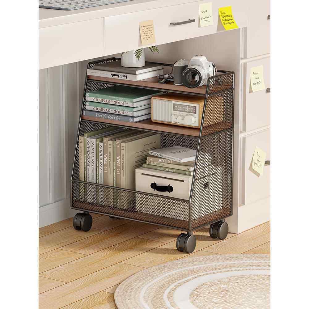 桌下置物架可移动书桌旁小书架收纳推车带轮书柜落地办公桌边1,收纳整理,书桌收纳置物架,淘宝优惠券,粉丝福利购,淘宝优惠卷