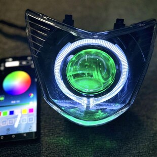 鬼一新款75W透镜led大灯总成6y5W蜂窝85w直上APP可调鬼火改装配件