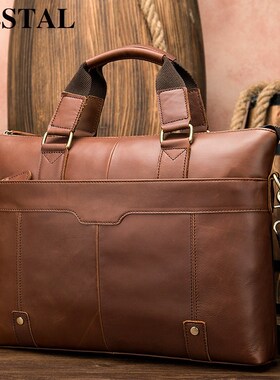 WESTAL mens leather rbag for men briefcases bag men genuine