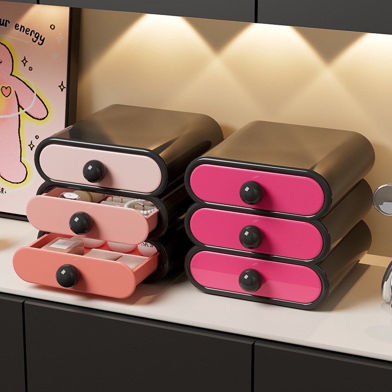 抽屉式化妆品f收纳盒家用高级感梳妆台分格L收纳大容量化妆品整理