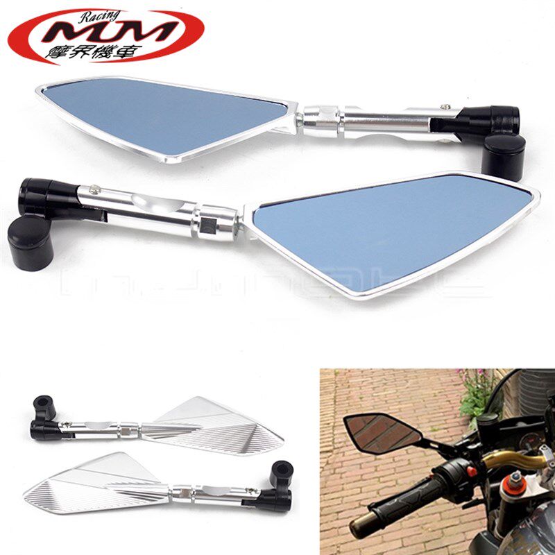 通用8mmd/10mm螺丝螺纹摩托车改装件台湾货铝合金银色倒车镜后视