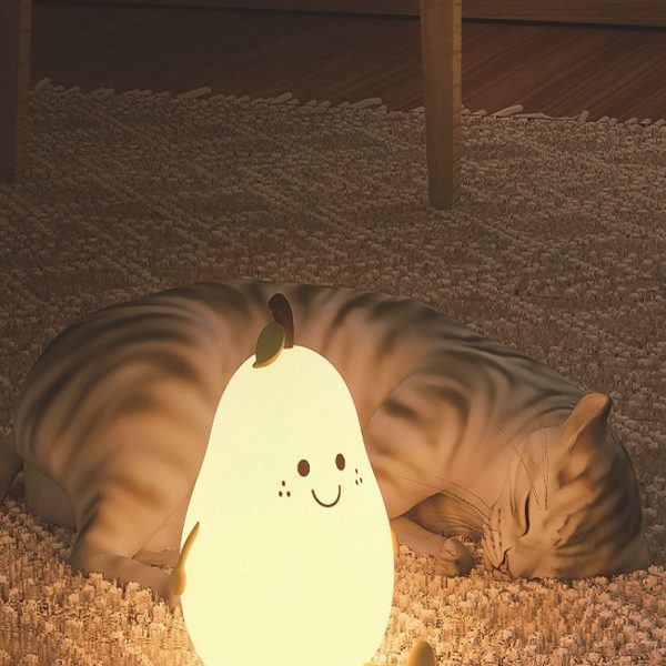 不分梨伴睡小夜灯女生礼物硅胶拍拍灯柔光卧室睡眠床头氛围灯