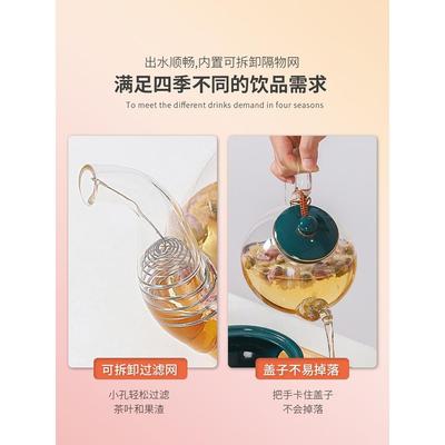 9WOR耐热玻璃花茶壶套装下午茶水果茶花草茶茶具带过滤送蜡烛保温