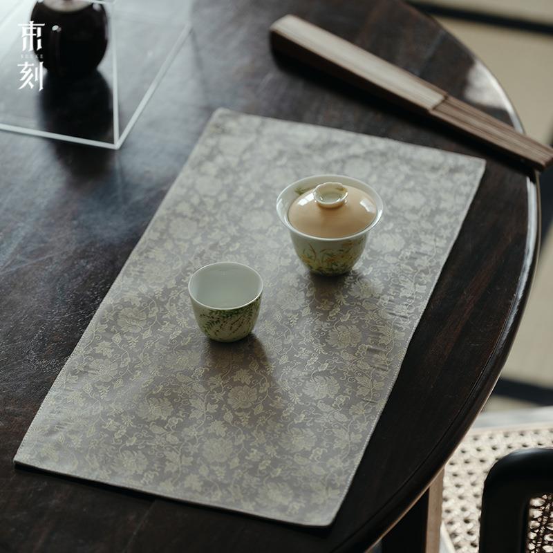 束刻 新中式茶席锦缎禅意布艺茶席茶几桌布现代简约棉麻茶布桌旗
