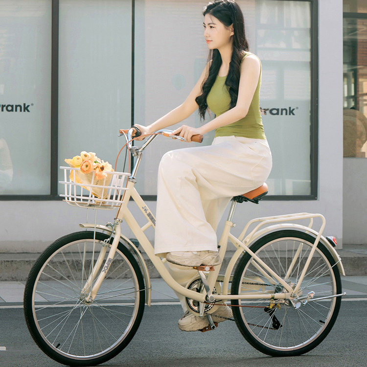 自行车女通勤轻便成人单车上班代步变速车普通24寸26校园大学生男