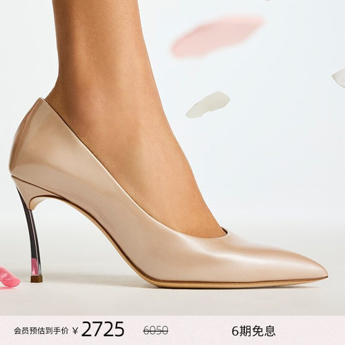 漆皮牛皮高跟鞋钢制刀锋鞋跟