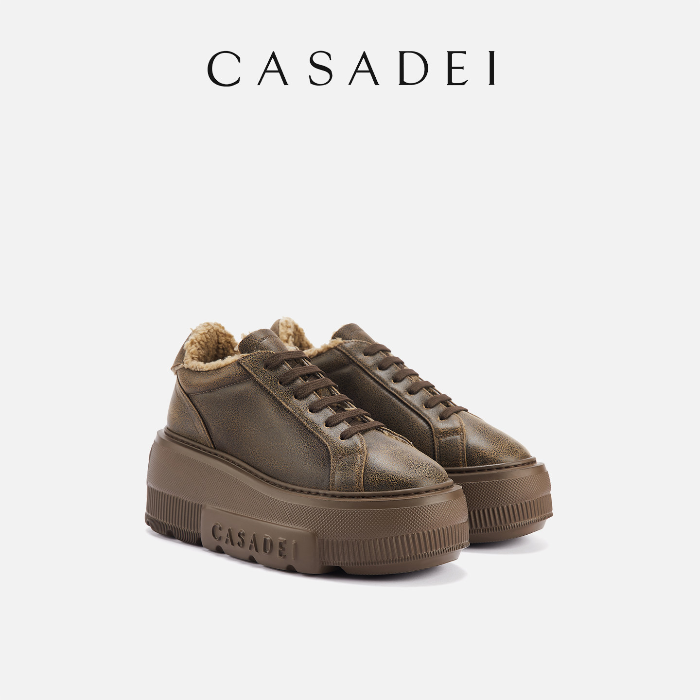 【26新品】CASADEI/卡桑蒂厚底增高运动鞋秋冬内里毛绒复古潮流女