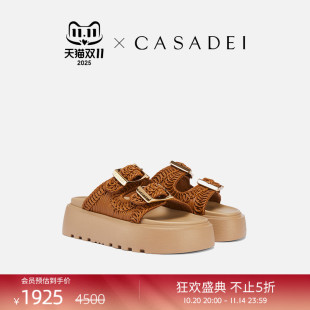 厚底勃肯凉鞋 CASADEI 卡桑蒂Cornely刺绣大搭扣