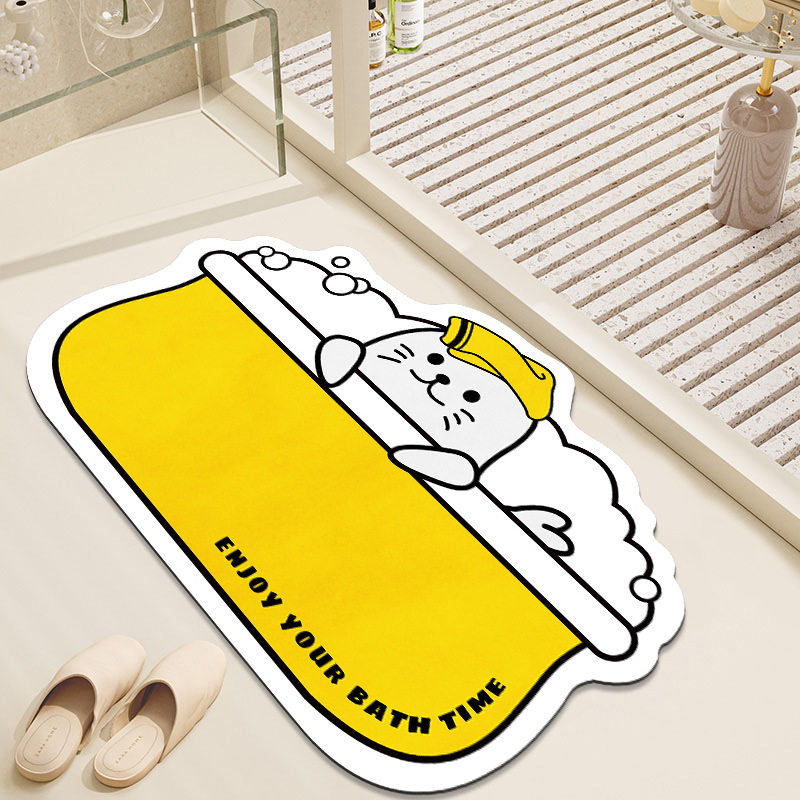 新款 浴室地垫卡通硅藻泥吸水垫耐脏卫生间异形地毯卫浴可爱厕所,个性定制/设计服务/DIY,地毯/地垫定制,淘宝优惠券,粉丝福利购,淘宝优惠卷