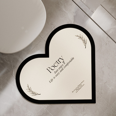 新款 风硅藻泥地垫浴室门口吸水易干爱心脚垫家用防滑入户门地