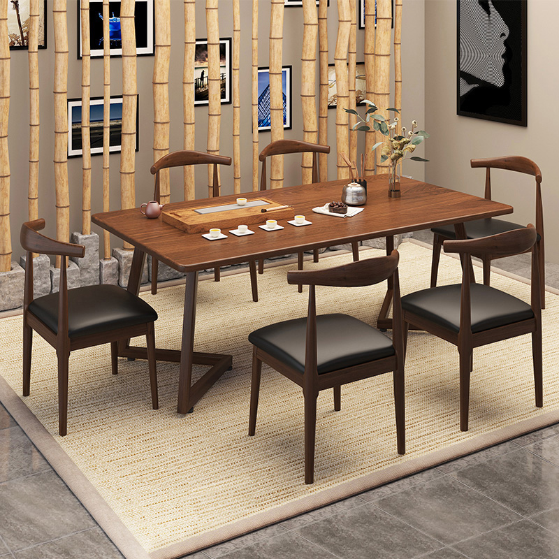 新中式茶桌家用小茶台长方形茶几客厅阳台喝茶桌椅组合小型泡茶桌