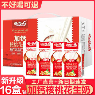 一箱16瓶】加钙核桃花生奶250ml*16盒礼盒装早餐奶好喝的饮料饮品