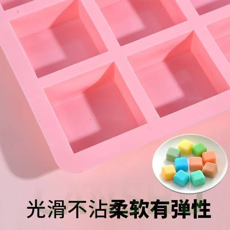 方块硅胶耐高温手工皂模具正方形烘焙果冻布丁制冰模具