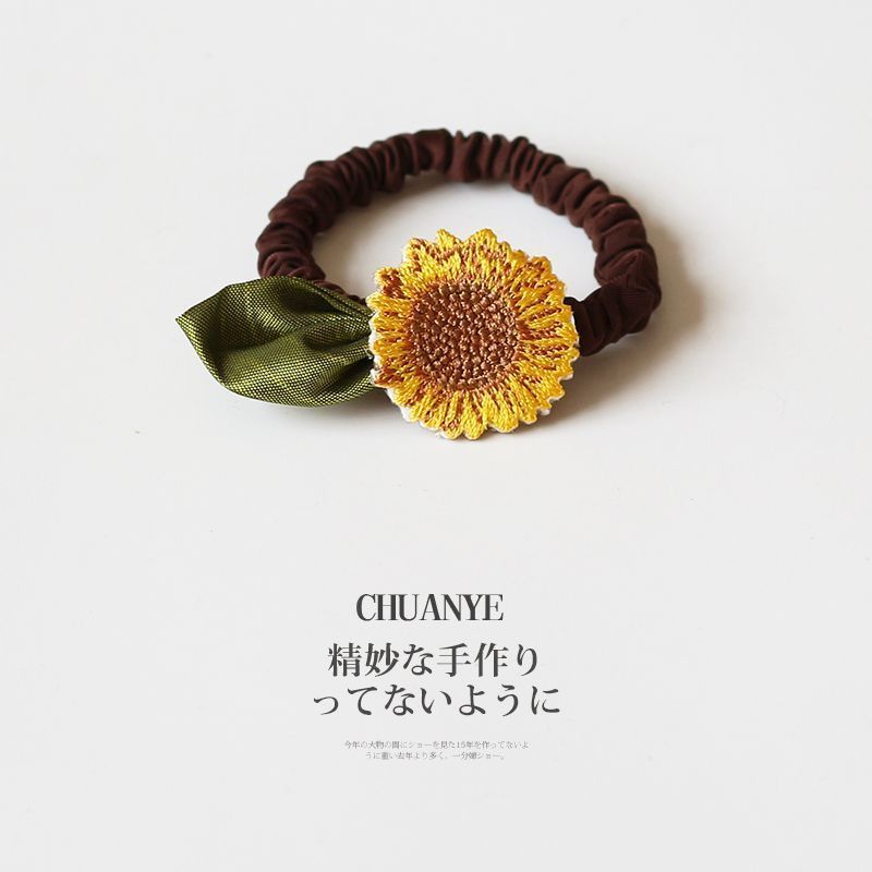 春夏清新森系向日葵发绳女生扎马尾橡皮筋超仙头绳发圈发饰