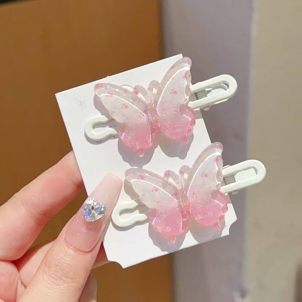 少女心梦幻蝴蝶边夹可爱小清新碎发造型发夹发饰