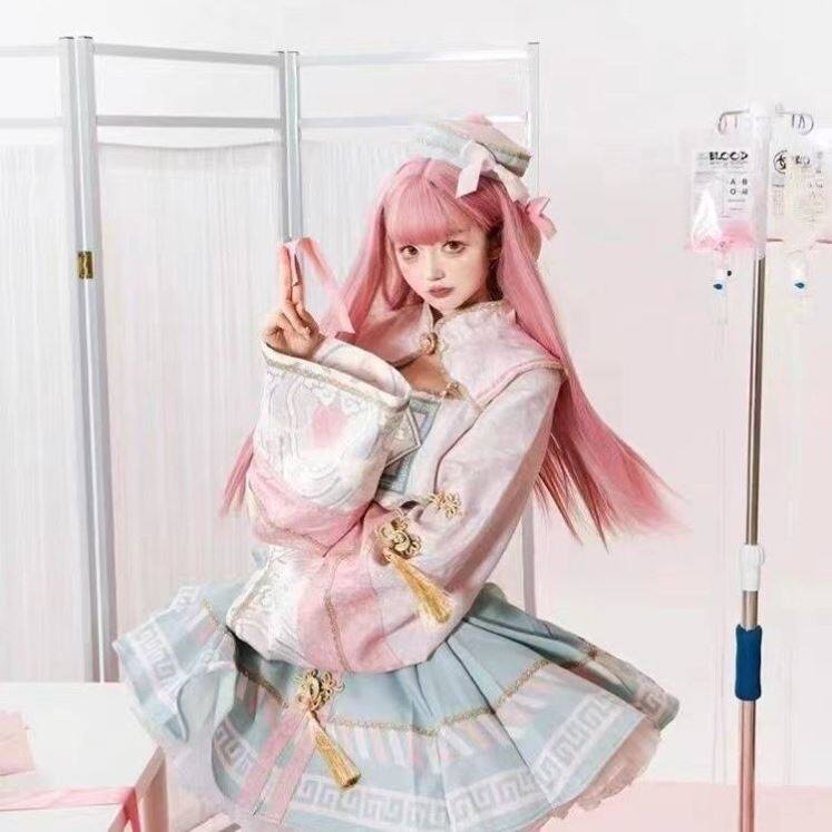 【现货】lolita小僵尸粉色Cosplay女装/