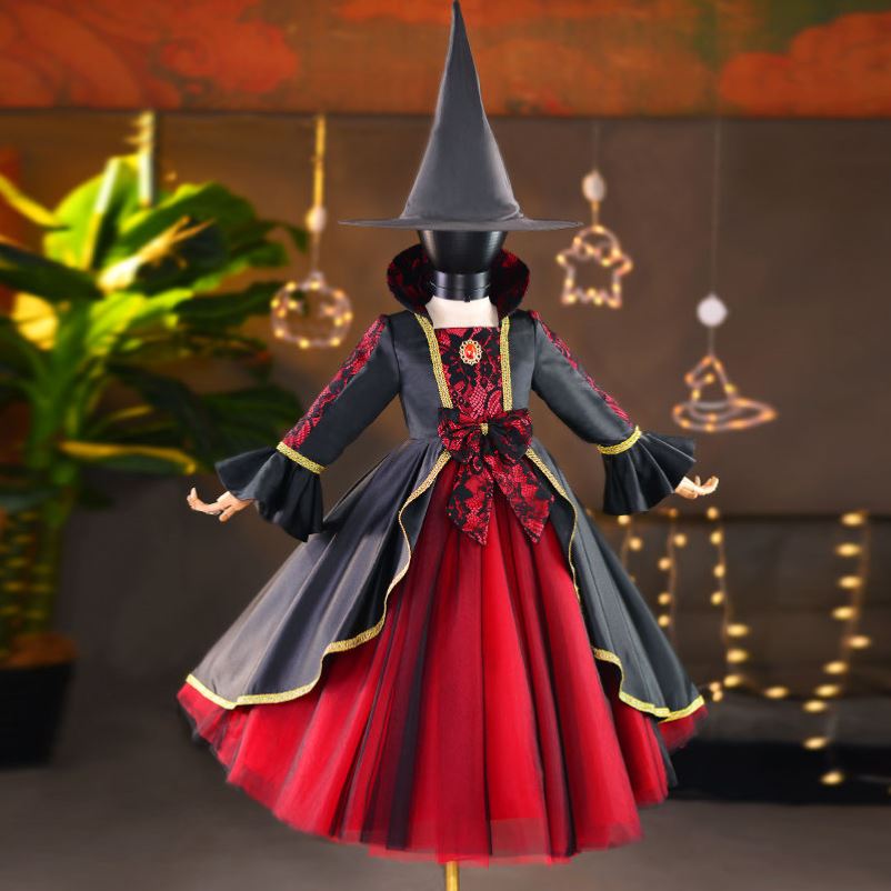 万圣节儿童服装cosplay幼儿园演出服吸血鬼化妆舞会巫女童公主裙