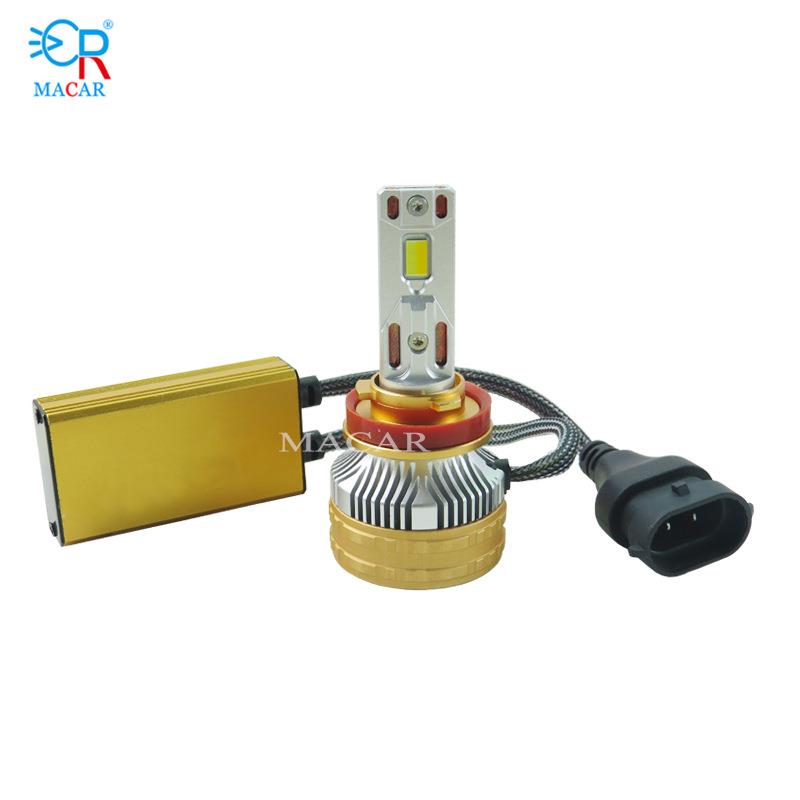 大功率三色LED汽车大灯H11超亮12V100W汽车货车通用LED前照大灯