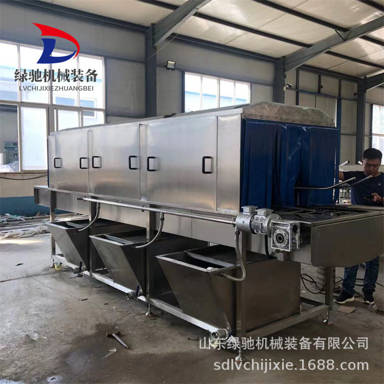 厂家现货快速洗筐机不锈钢三段式洗筐设备餐盘去油消毒清洗机