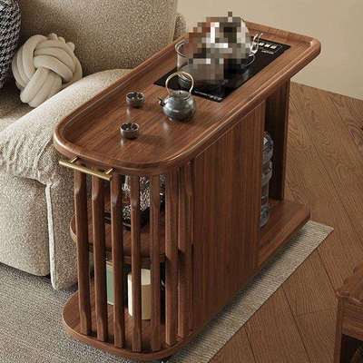 全实木可移动茶台多功能茶桌边几小推车储物柜客厅茶水柜沙发边柜