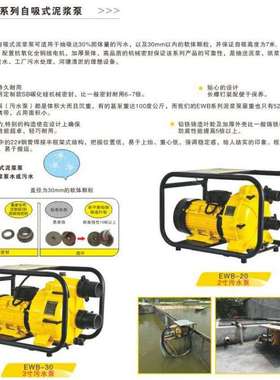 自吸式泥浆泵EWB系列大流量电泵2寸3寸污水泵灌溉抽水机化粪池