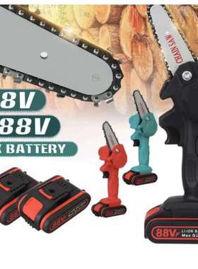 充电式电6寸电链锯小型电动锯木工单手电锯园林伐木迷你电链锯