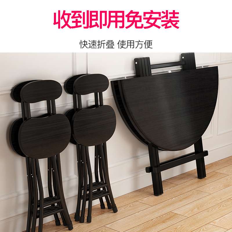 圆桌可折叠桌家用餐桌小户型出租屋简易长桌户外摆摊便携吃饭新品