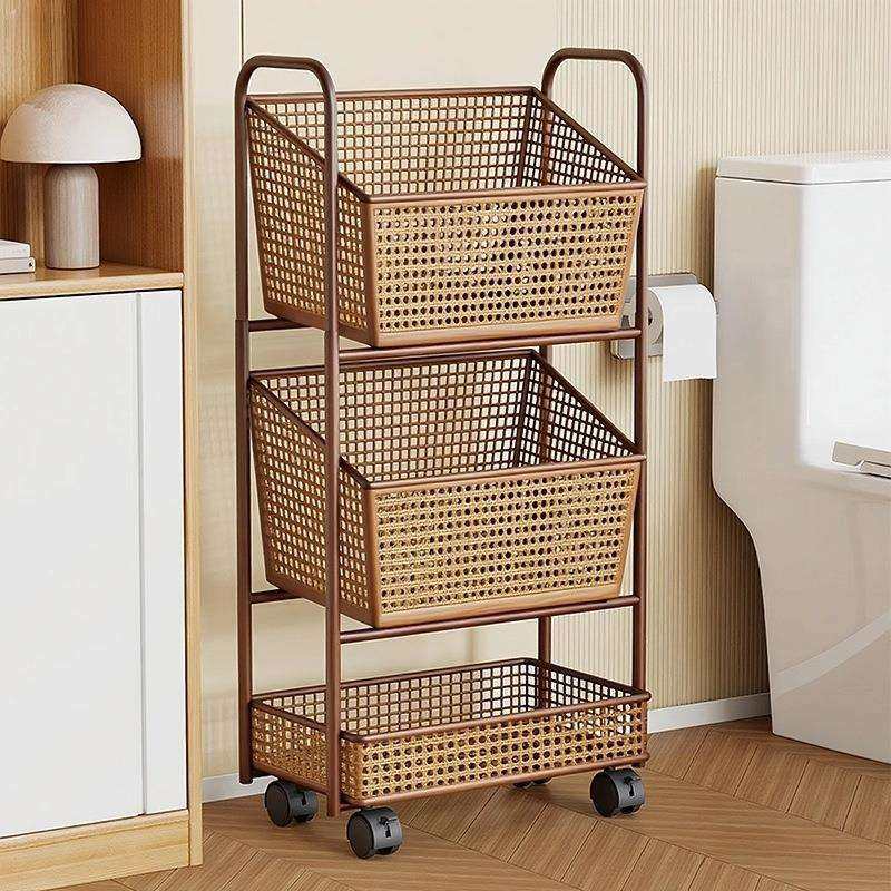 卫生间置物架洗衣机旁落地可移动小推车洗漱台旁多层多功能收纳架