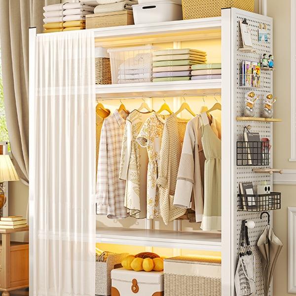 货架衣柜租房衣架衣帽架自由组装钢制落地衣橱简易衣架开放置物架