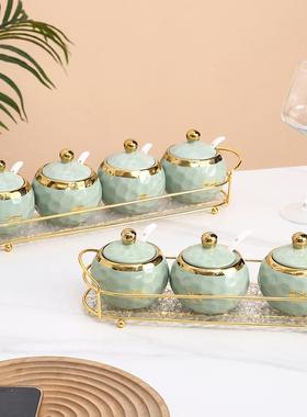 调味罐陶瓷调料盒北欧轻奢调料罐调味品罐厨房调味盒家用盐罐糖罐