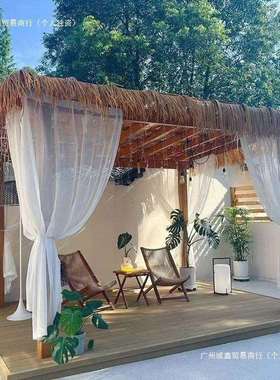 碳化防腐木葡萄架庭院长廊凉亭户外花园爬藤花架实木庭院家用凉亭