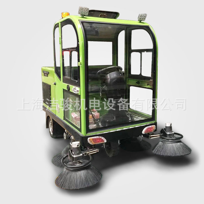 大型全封闭驾驶式扫地车工厂物业道路清扫机户外电动驾驶式扫地机