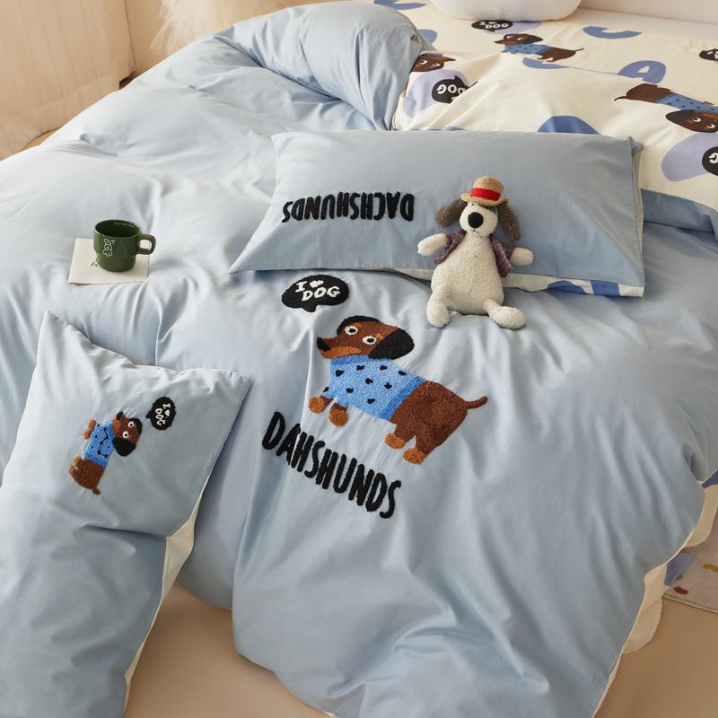 轻奢40支13372全棉绣花四件套高支高密纯棉简约时尚绣花床上用品