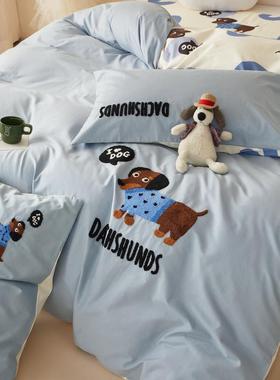 轻奢40支13372全棉绣花四件套高支高密纯棉简约时尚绣花床上用品