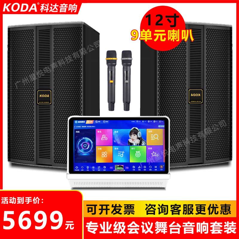 科达欢乐2号专业会议音响套装 家用k歌一体机 家庭KTV组合音箱