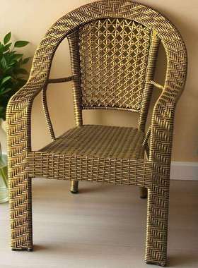 阳台休闲桌椅靠背椅老年人藤椅家用庭院手工编制户外室内藤编椅子