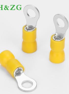 SV冷压端子欧式叉型预绝缘接线端子SV5.5-5黄色叉形铜线耳鼻端头