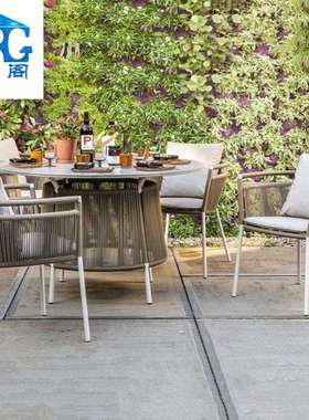 户外藤椅小茶几组合客厅藤编制花园阳台室外庭院简约休闲餐桌椅子