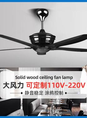 吊顶电风扇带灯美式工业风吊扇灯客厅餐厅风扇灯