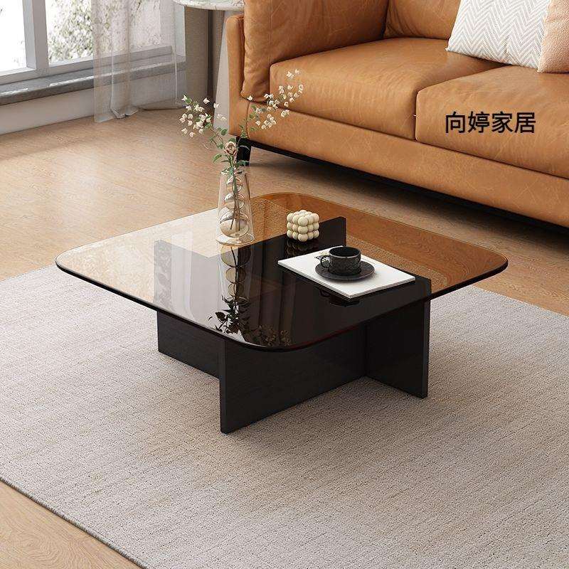 茶几客厅家用小户型茶桌轻奢现代简约玻璃茶几圆桌高级感意式极简