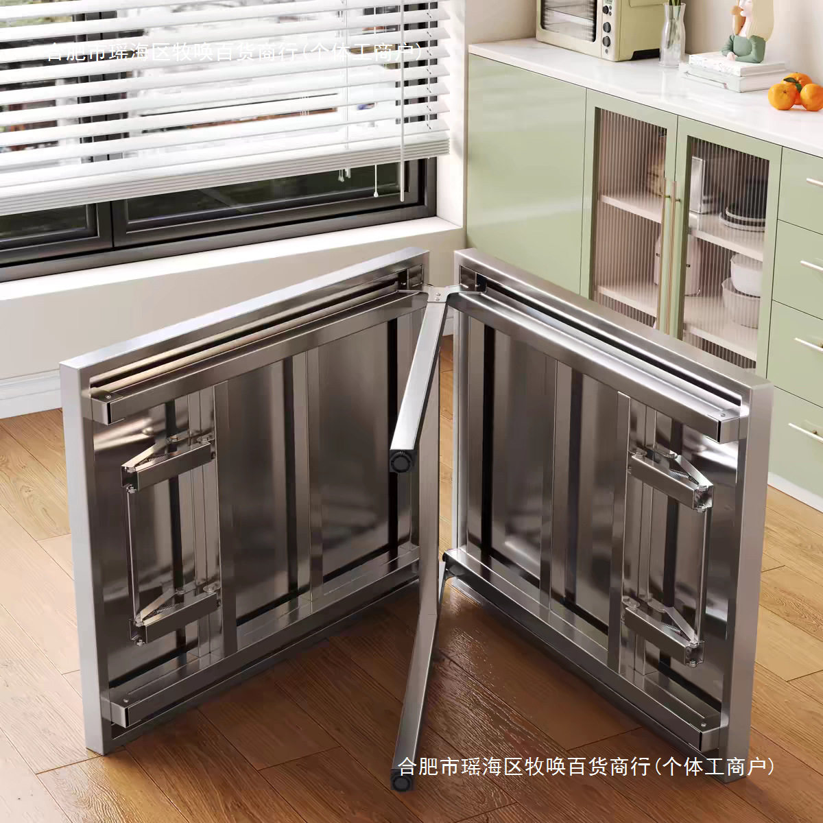 不锈钢折叠桌摆摊特厚折叠长方形食堂桌子便携操工作台烧烤桌