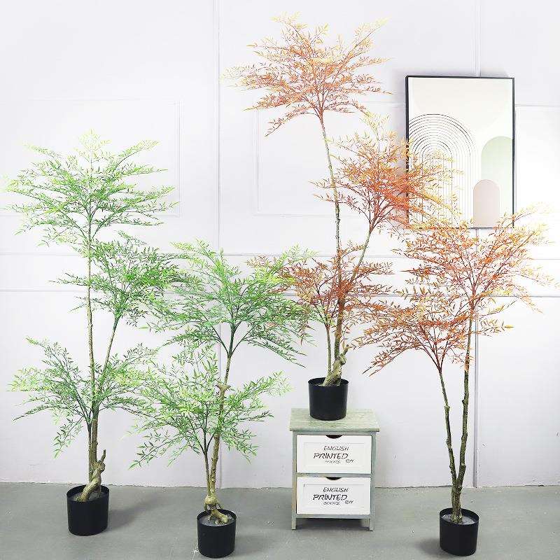 仿真植物南天竹落地盆栽室内大型仿生绿植摆件客厅轻奢装饰花假树