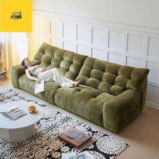 2025新款大黑熊中古风云朵沙发客厅大小户型高靠背雪尼尔布艺沙发