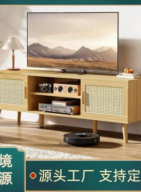 爆款板式家具欧美藤条客厅柜子工厂电视柜