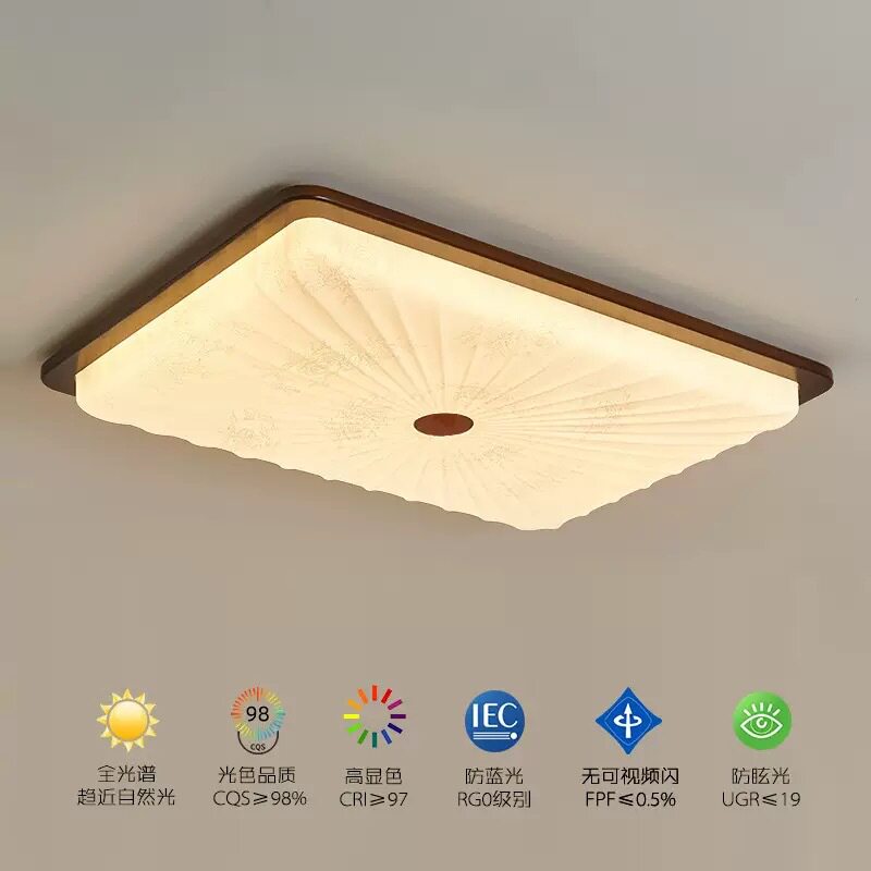 法式中古风卧室复古灯具胡桃木主卧灯南洋风书房高级感房间吸顶灯